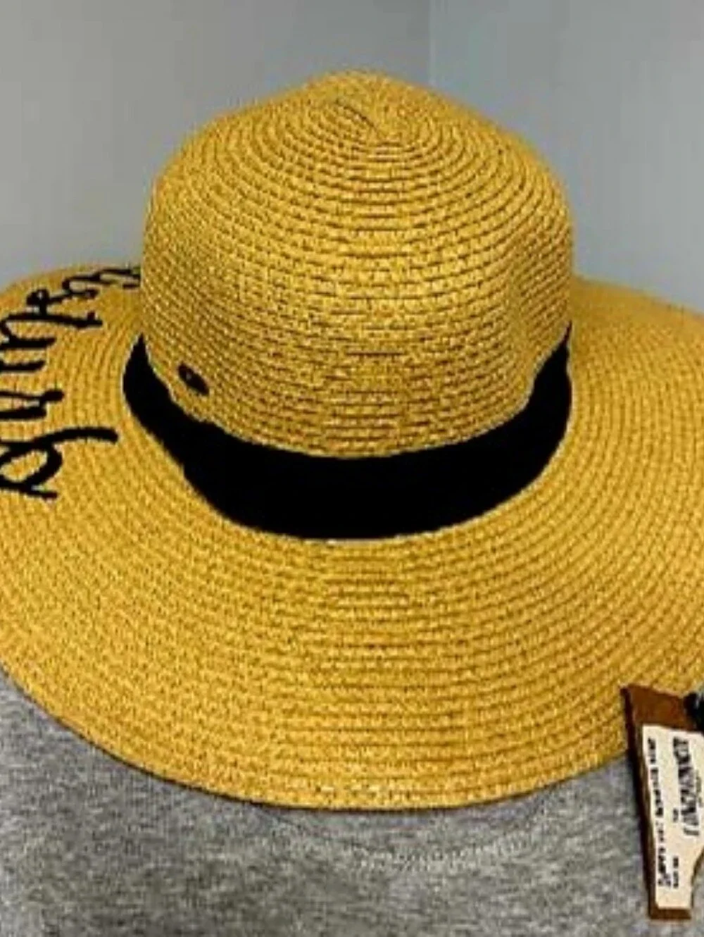 NWT Expandable Fit Wide-Brim Sun Hat with 🤣 Funny Do Not Disturb' Script